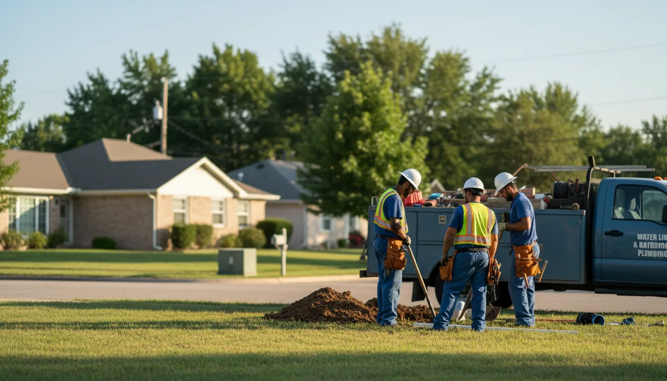 Residential water line and bathroom plumbing service in Harwick, PA